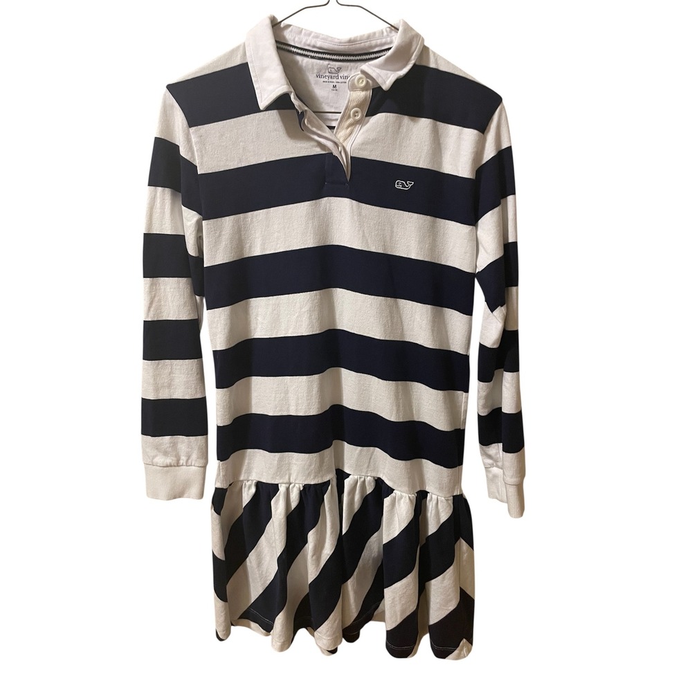 Vineyard‎ Vines Girls Collared Rugby Stripe Dress M 12-14